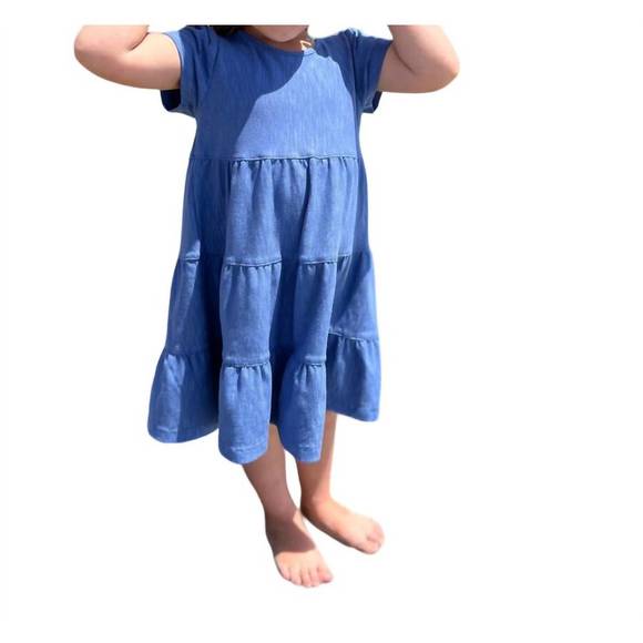 NEW VIGNETTE iona ruffled tiered dress in blue - Picture 1 of 2